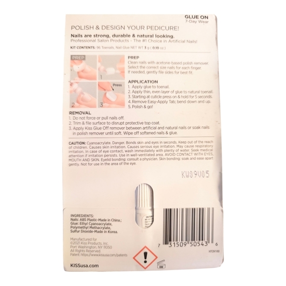 NIB KISS 96 Full-Cover Short Toenails Kit - Picture 3 of 4